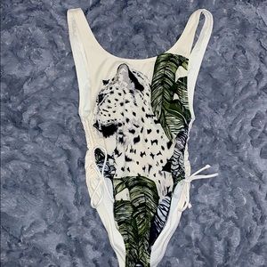 printed one piece swimsuit